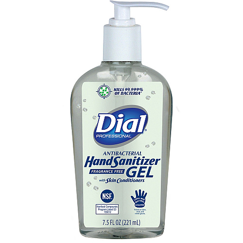 Dial Hand Sanitizer 7.50 fl oz - Pump Bottle Dispenser - Kill Germs - Hand - Clear - Fragrance-free, Dye-free - 1 Each (01585)