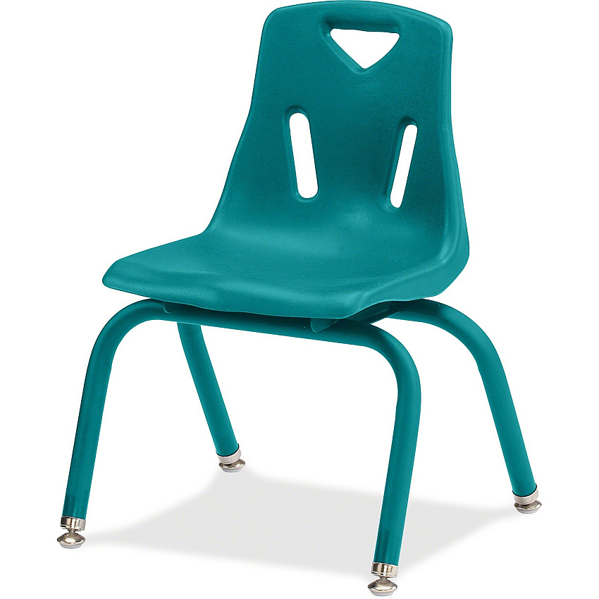 Jonti-Craft Berries Plastic Chairs with Powder Coated Legs Teal Seat Color - Polypropylene Seat Material - Powder Coated Frame Color - Steel Frame Material - Four-legged Base - Teal - 1 Each (8124JC1005)