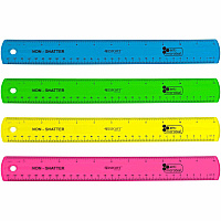 Westcott Shatterproof Ruler 11.8" Length - 1/16 Graduations - Metric Measuring System - Translucent Assorted - 1 Each (14381)