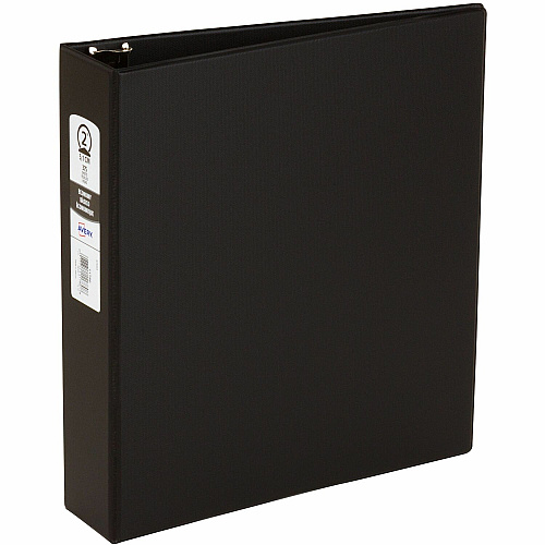 Avery&reg; Economy Binder 2" Binder Capacity - Letter - 8 1/2" x 11" Sheet Size - 375 Sheet Capacity - 3 x 2" Ring(s) - Fastener(s): Round Ring - Pocket(s): 2, Internal - Polypropylene - Black, Pacific Blue - Recycled - Pocket, Lightweight, PVC-fr (11780)