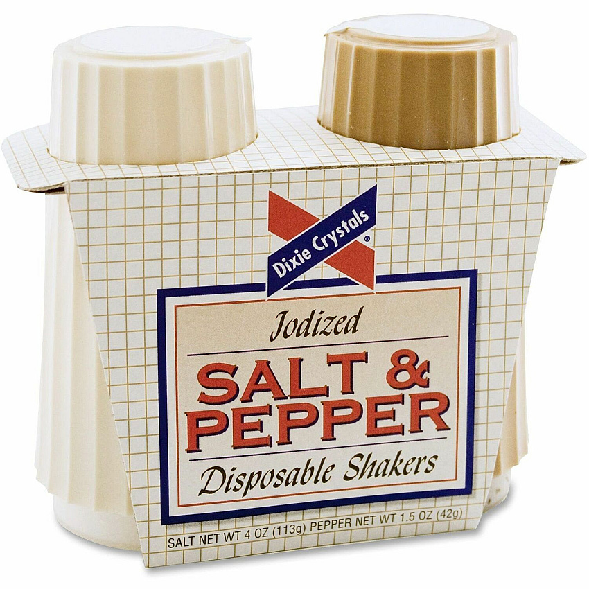 Hormel Dixie Crystals Salt & Pepper Shakers Set Salt, Pepper - 2 / Pack (SN16010)