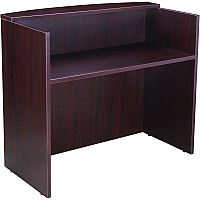 Boss Reception Desk 250 lb Capacity - 42" Height x 71" Width x 36" Depth - Assembly Required - Mahogany - Wood - 1 Each (N169M)