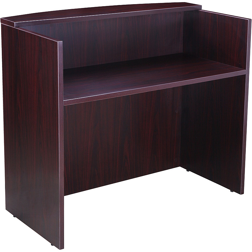 Boss Reception Desk 250 lb Capacity - 42" Height x 71" Width x 36" Depth - Assembly Required - Mahogany - Wood - 1 Each (N169M)