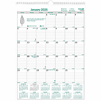 Brownline EcoLogix Monthly Wall Calendar, Twin-Wire Binding, 100% Recycled (C171103)