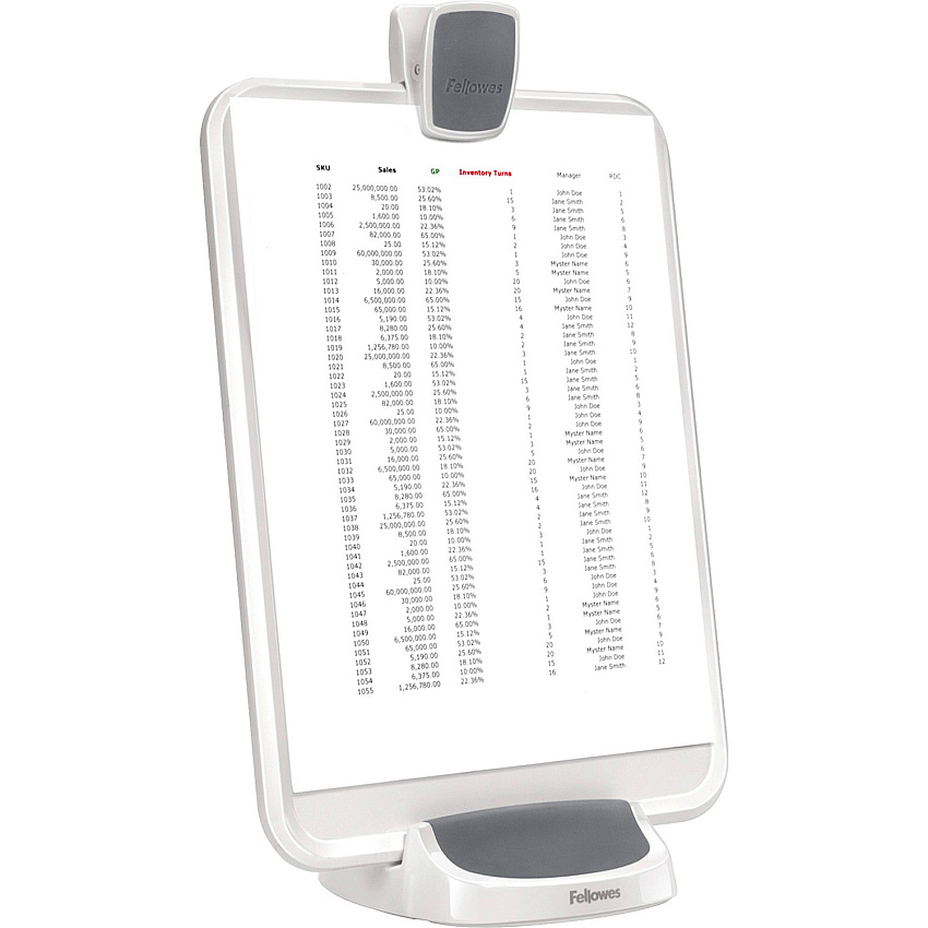 Fellowes I-Spire Series Document Lift Support 8.50" x 11" Media - Vertical, Horizontal - 14.6" Height x 9.5" Width x 6" Depth - Acrylonitrile Butadiene Styrene (ABS) - Gray, White - 1 Each (9311503)
