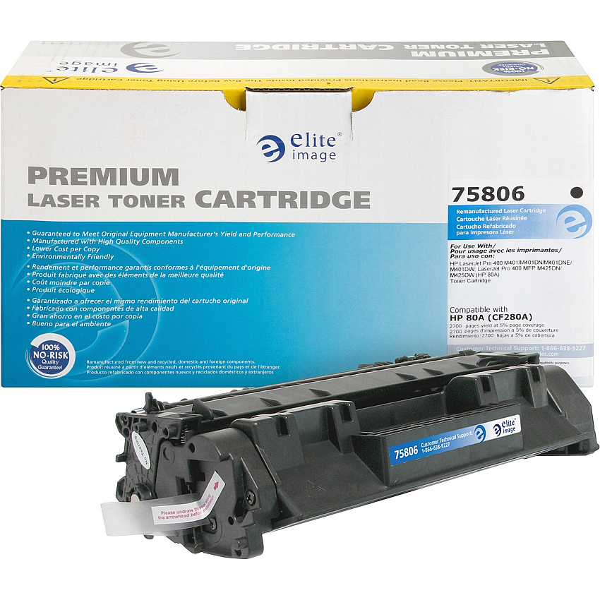Elite Image Remanufactured Toner Cartridge - Alternative for HP 80A (CF280A) 2700 Pages (75806)