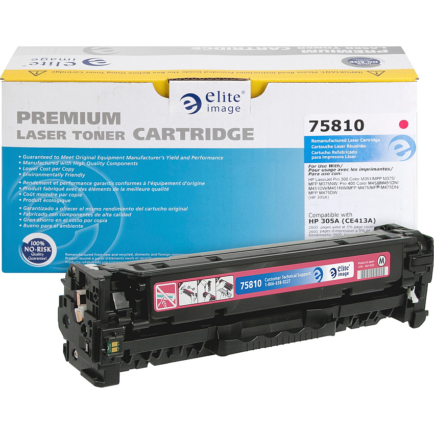 Elite Image Remanufactured Laser Toner Cartridge - Alternative for HP 305A (CE413A) - Magenta - 1 Each 2600 Pages (75810)