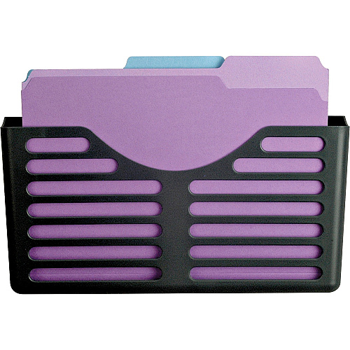 Lorell Cubicle Pocket File 30% Recycled - Black - Plastic - 1 Each (LLR80663)