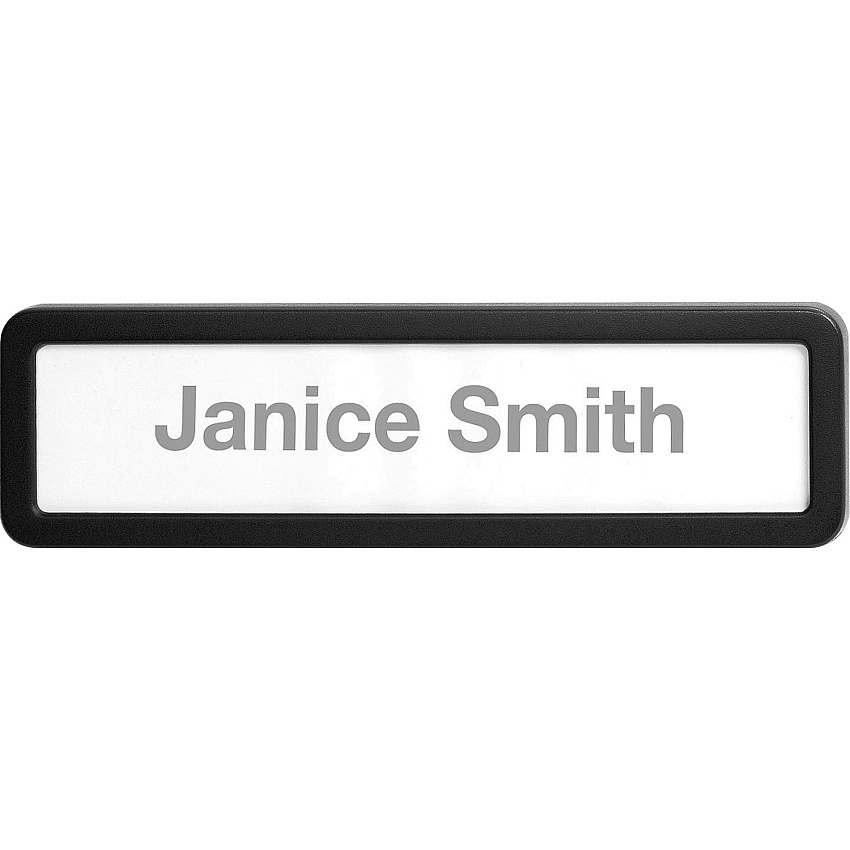 Lorell Recycled Cubicle Nameplate 0.9" Width x 2.7" Height - Wall - Plastic - Black - 1 Each (LLR80669)