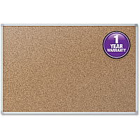 Mead Classic Cork Bulletin Board 36" Board Height x 48" Board Width - Natural Cork Surface - Self-healing - Silver Aluminum Frame - 1 Each (85362)