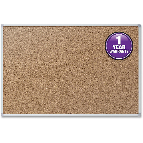 Mead Classic Cork Bulletin Board 36" Board Height x 48" Board Width - Natural Cork Surface - Self-healing - Silver Aluminum Frame - 1 Each (85362)