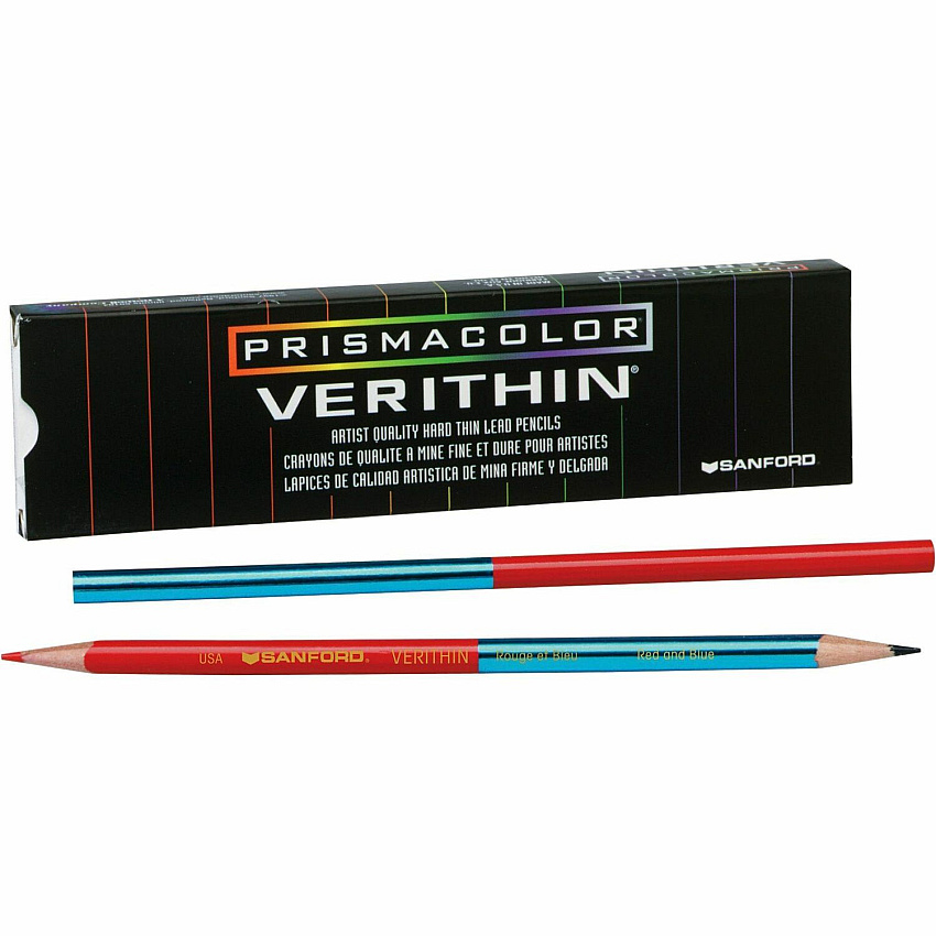 Prismacolor Premier Verithin Colored Pencil Red, Blue Lead - 1 Dozen (2456)