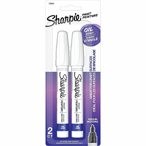 Sharpie Oil-Based Paint Marker - Medium Point Medium Marker Point - White Ink - Oil Based - 2 / Pack (1782041)