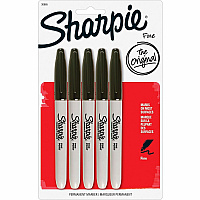 Sharpie Fine Point Permanent Marker Fine Marker Point - Black Ink - Alcohol Based - 5 / Pack (30665PPA)