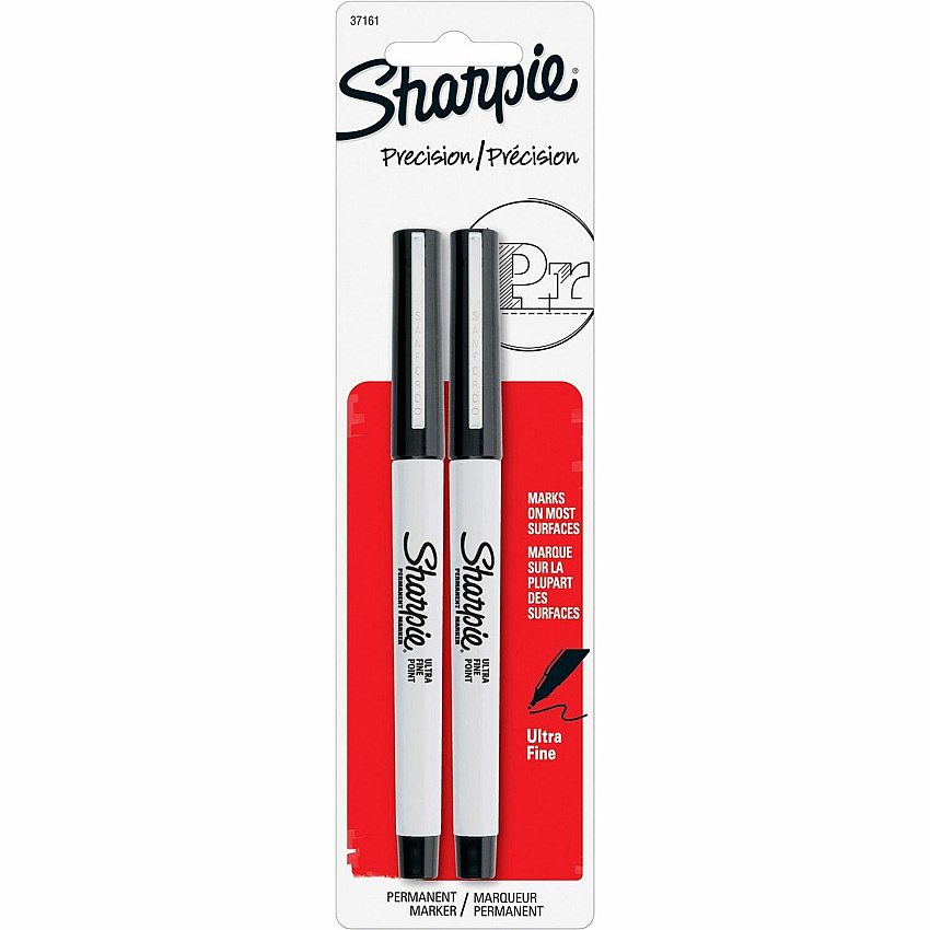 Sharpie Ultra Fine Point Permanent Marker Ultra Fine Marker Point - Black Ink - 2 / Pack (37161PP)