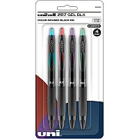 uni-ball uniball&trade; 207 BLX Gel Pens 0.7 mm Medium Pen Point - Retractable - Green/Black, Purple/Black, Black/Red, Black/Blue Ink - Pigment-based - 4 / Pack (1838182)