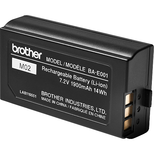 Brother Rechargeable Li-ion Battery Pack For Handheld Device - Battery Rechargeable - 1900 mAh - 14 Wh - 7.2 V DC - 1 Each (BAE001)