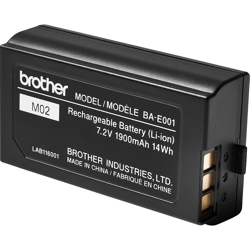 Brother Rechargeable Li-ion Battery Pack For Handheld Device - Battery Rechargeable - 1900 mAh - 14 Wh - 7.2 V DC - 1 Each (BAE001)