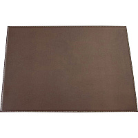 Dacasso Leatherette Square Corner Placemat Home, Office, Conference Room - 17" Length x 12" Width - Rectangular - Synthetic Suede, Leatherette, Synthetic Leather - Brown - 1 Each (H3347)