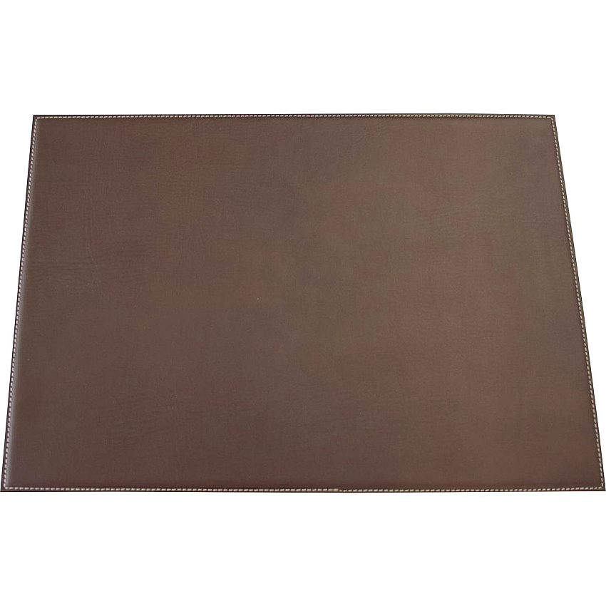 Dacasso Leatherette Square Corner Placemat Home, Office, Conference Room - 17" Length x 12" Width - Rectangular - Synthetic Suede, Leatherette, Synthetic Leather - Brown - 1 Each (H3347)