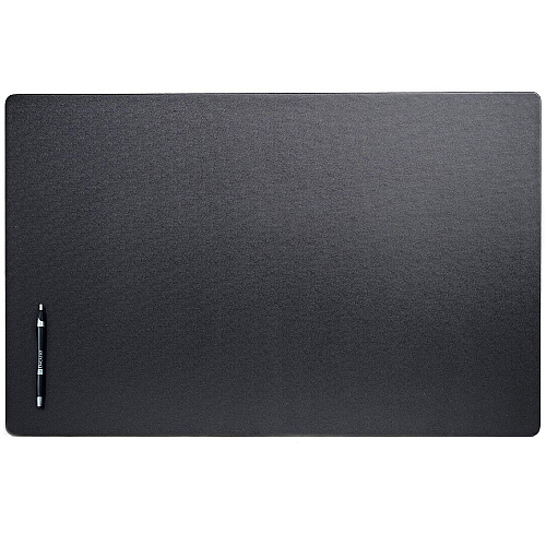 Dacasso Leatherette Desk Mat Rectangular - 30" Width x 19" Depth - Felt Backing - Leatherette - Black - 1 Each (P1034)