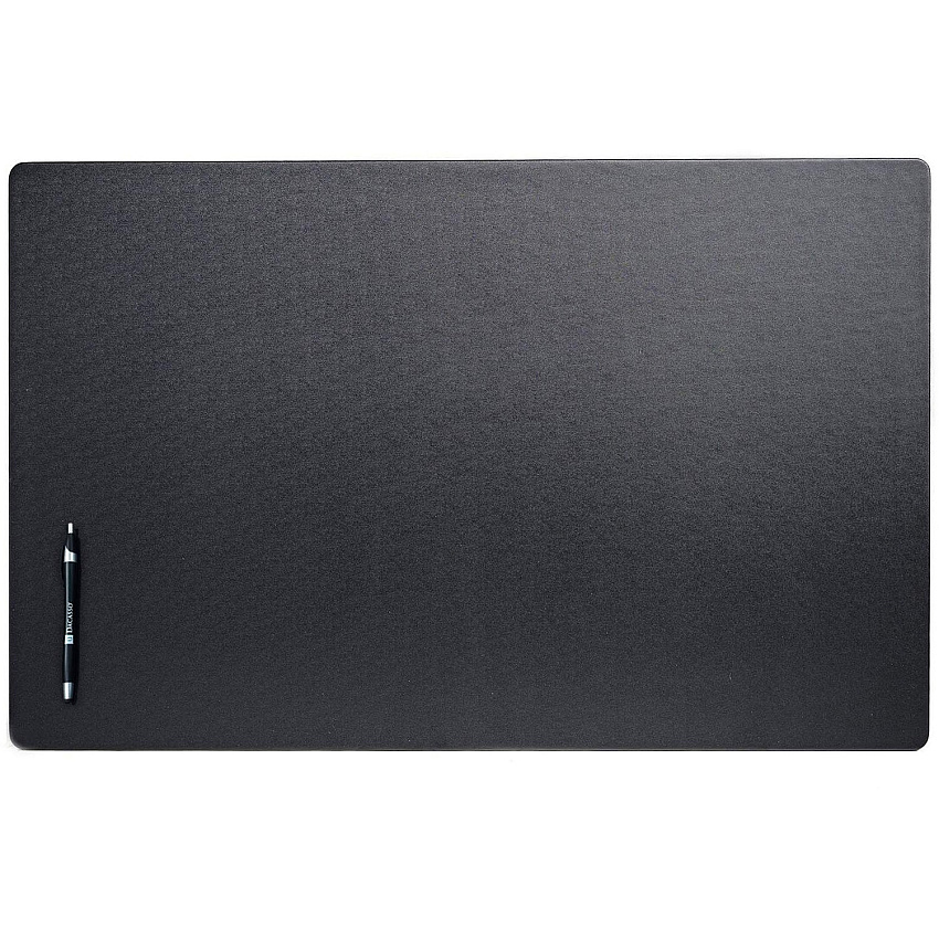 Dacasso Leatherette Desk Mat Rectangular - 30" Width x 19" Depth - Felt Backing - Leatherette - Black - 1 Each (P1034)