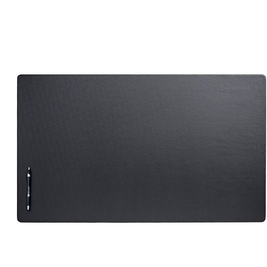 Dacasso Leatherette Desk Mat Rectangular - 34" Width x 20" Depth - Felt Backing - Leatherette - Black - 1 Each (P1033)