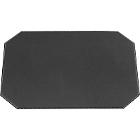 Dacasso Leatherette Cut Corner Placemat Home, Office, Conference Room - 17" Length x 12" Width x 0.170" Thickness - Rectangular - Synthetic Suede, Leatherette, Synthetic Leather - Black - 1 Each (H1148)