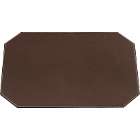 Dacasso Leatherette Cut Corner Placemat Home, Office, Conference Room - 17" Length x 12" Width - Rectangular - Synthetic Suede, Leatherette, Synthetic Leather - Brown - 1 Each (H3348)