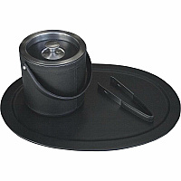 Dacasso Leather 3-Piece Ice Bucket Set Leather, Stainless Steel Body - 1 Each (D1049)