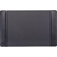 Dacasso Leather Side-Rail Desk Pad Rectangular - 22" Width x 14" Depth - Felt Black Backing - Top Grain Leather - Black - 1 Each (P1028)