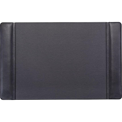 Dacasso Leather Side-Rail Desk Pad Rectangular - 22" Width x 14" Depth - Felt Black Backing - Top Grain Leather - Black - 1 Each (P1028)