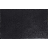 Dacasso Leatherette Square Corner Placemat Home, Office, Conference Room - 17" Length x 12" Width - Rectangular - Synthetic Suede, Leatherette, Synthetic Leather - Black - 1 Each (H1147)
