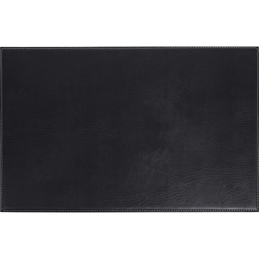 Dacasso Leatherette Square Corner Placemat Home, Office, Conference Room - 17" Length x 12" Width - Rectangular - Synthetic Suede, Leatherette, Synthetic Leather - Black - 1 Each (H1147)