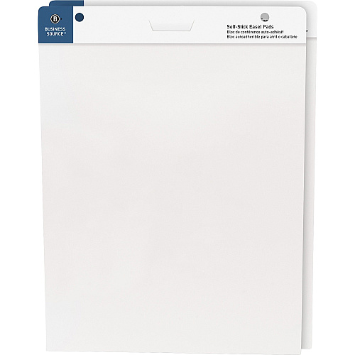 Business Source Self-stick Easel Pads 30 Sheets - Plain - 25" x 30" Sheet Size - White Paper - Cardboard Cover - Self-stick - 2 / Carton (BSN38591)