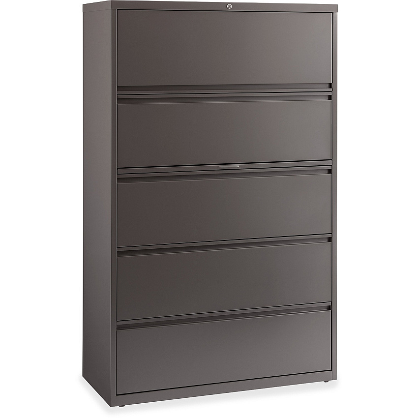 Lorell Fortress Series Lateral File w/Roll-out Posting Shelf 42" Width x 18.6" Depth x 67.6" Height - 1 x Shelf(ves) - 5 x Drawer(s) for File - Letter, Legal, A4 - Lateral - Magnetic Label Holder, Ball Bearing Slide, Ball-bearing Suspension, Ad (LLR60473)