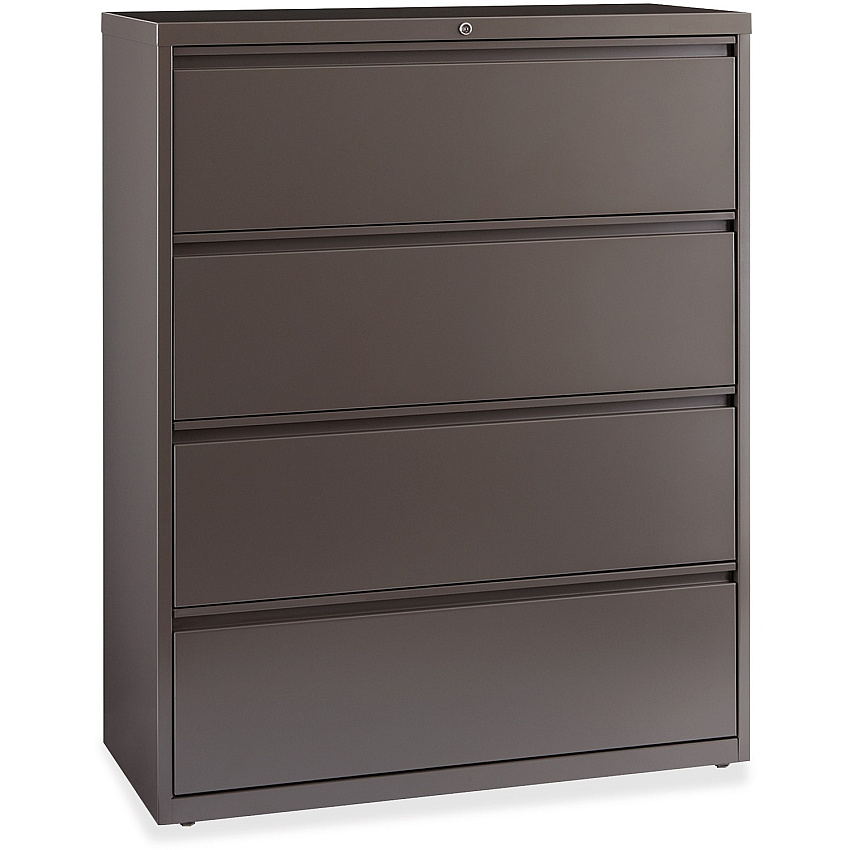 Lorell Fortress Series Lateral File 42" Width x 18.6" Depth x 52.5" Height - 4 x Drawer(s) for File - Letter, Legal, A4 - Lateral - Magnetic Label Holder, Ball Bearing Slide, Ball-bearing Suspension, Adjustable Leveler, Interlocking, Reinforced (LLR60474)