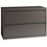Lorell Fortress Series Lateral File 42" Width x 18.6" Depth x 28" Height - 1 x Shelf(ves) - 2 x Drawer(s) for File - Letter, Legal, A4 - Lateral - Magnetic Label Holder, Ball Bearing Slide, Ball-bearing Suspension, Adjustable Leveler, Interlock (LLR60475)