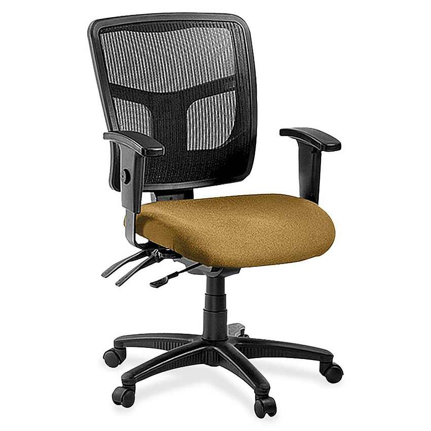 Lorell ErgoMesh Series Managerial Mesh Mid-Back Chair Canyon Nugget Seat Color - Vinyl Seat Material - Black Back Color - Mesh Back Material - Black Frame Color - Mid Back - 5-star Base - 1 Each (LLR8620129)