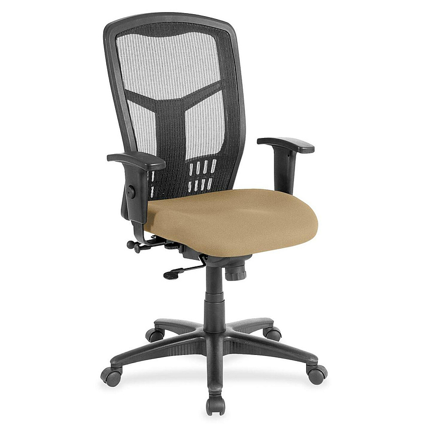 Lorell Executive Mesh High-back Swivel Chair Perfection Beige Seat Color - Fabric Seat Material - Steel Frame Material - 1 Each (LLR8620562)