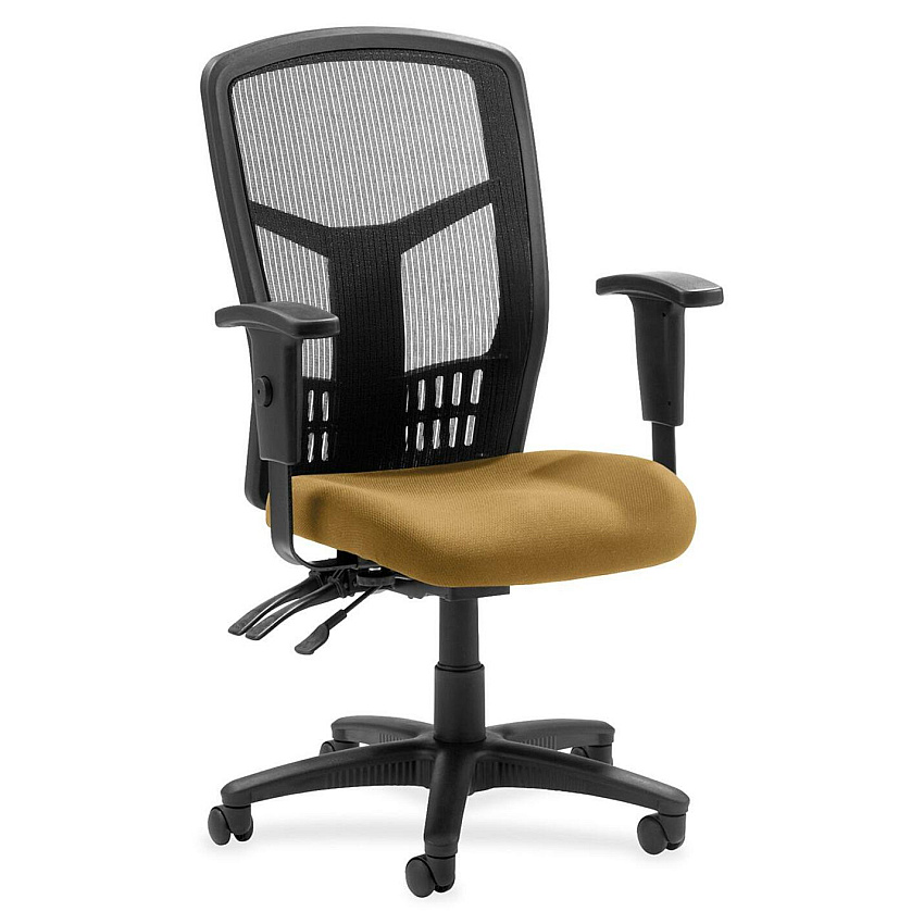 Lorell Executive High-back Mesh Chair Canyon Nugget Seat Color - Vinyl Seat Material - Black Back Color - Mesh Back Material - Black Frame Color - Steel, Plastic Frame Material - High Back - 5-star Base - 1 Each (LLR8620029)