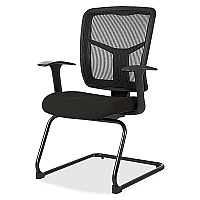 Lorell ErgoMesh Series Mesh Back Guest Chair with Arms Perfection Black Seat Color - Mesh, Fabric Seat Material - Black Back Color - Mesh Back Material - Cantilever Base - Black - 1 Each (LLR8620263)