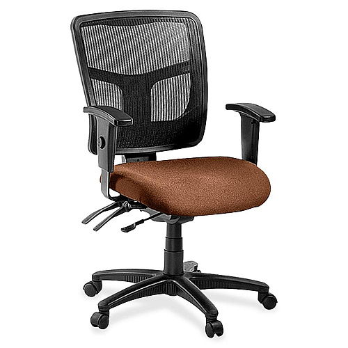 Lorell ErgoMesh Series Managerial Mesh Mid-Back Chair Canyon Nutmeg Seat Color - Vinyl Seat Material - Black Back Color - Mesh Back Material - Black Frame Color - Mid Back - 5-star Base - 1 Each (LLR8620130)