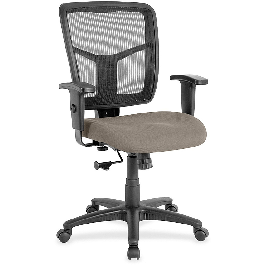 Lorell Ergomesh Managerial Mesh Mid-back Chair Fossil Seat Color - Fabric Seat Material - Black Back Color - Black Frame Color - 5-star Base - 1 Each (LLR8620951)