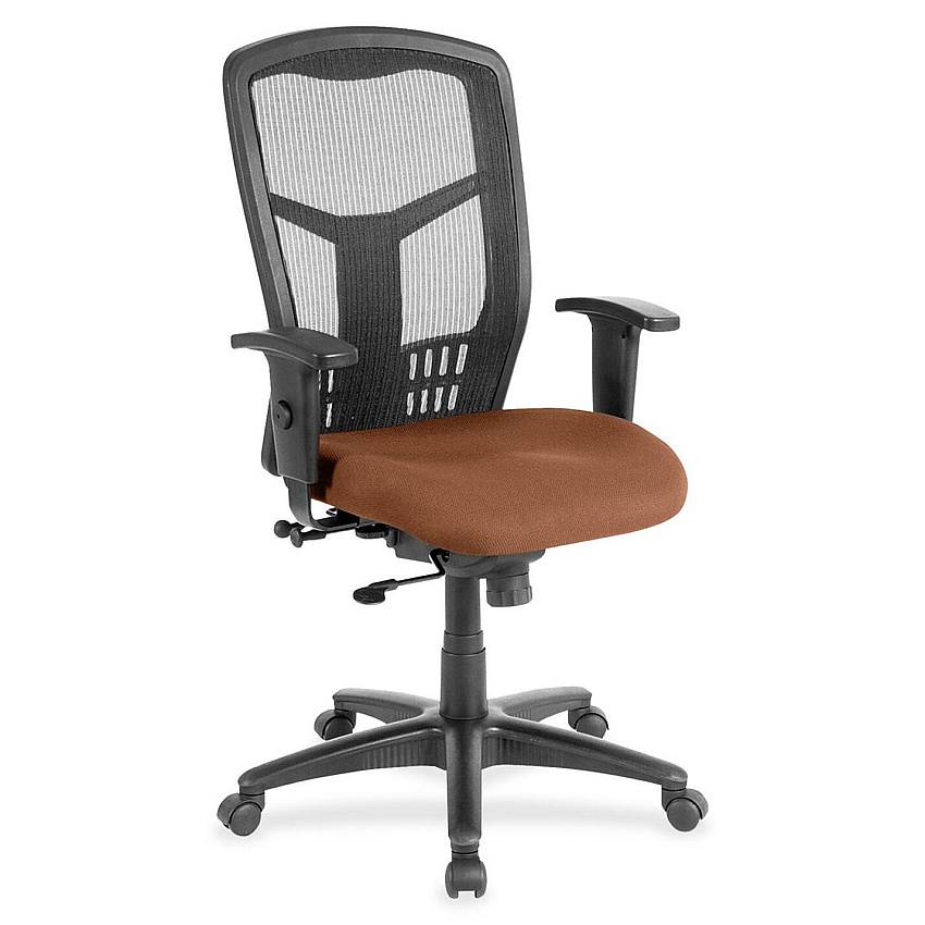 Lorell Executive Mesh High-back Swivel Chair Canyon Nutmeg Seat Color - Vinyl Seat Material - Black Back Color - Mesh Back Material - High Back - Armrest - 1 Each (LLR8620530)