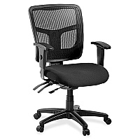 Lorell ErgoMesh Series Managerial Mesh Mid-Back Chair Expo Tuxedo Seat Color - Fabric Seat Material - Black Back Color - Black Frame Color - 5-star Base - Black - 1 Each (LLR8620135)