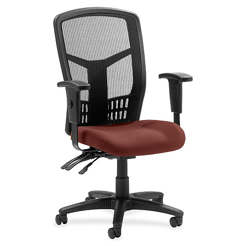 Lorell Executive High-back Mesh Chair Canyon Cordovan Seat Color - Vinyl Seat Material - Black Back Color - Mesh Back Material - Black Frame Color - Steel, Plastic Frame Material - High Back - 5-star Base - 1 Each (LLR8620026)