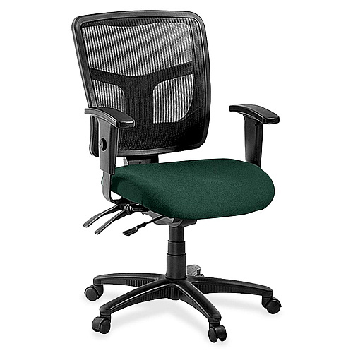 Lorell ErgoMesh Series Managerial Mesh Mid-Back Chair Insight Forest Seat Color - Fabric Seat Material - Black Back Color - Black Frame Color - 5-star Base - Black - 1 Each (LLR8620150)