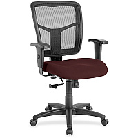 Lorell Ergomesh Managerial Mesh Mid-back Chair Perfection Burgundy Seat Color - Fabric Seat Material - Black Back Color - Black Frame Color - 5-star Base - 1 Each (LLR8620964)