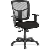 Lorell Ergomesh Managerial Mesh Mid-back Chair Perfection Black Seat Color - Fabric Seat Material - Black Back Color - Black Frame Color - 5-star Base - 1 Each (LLR8620963)